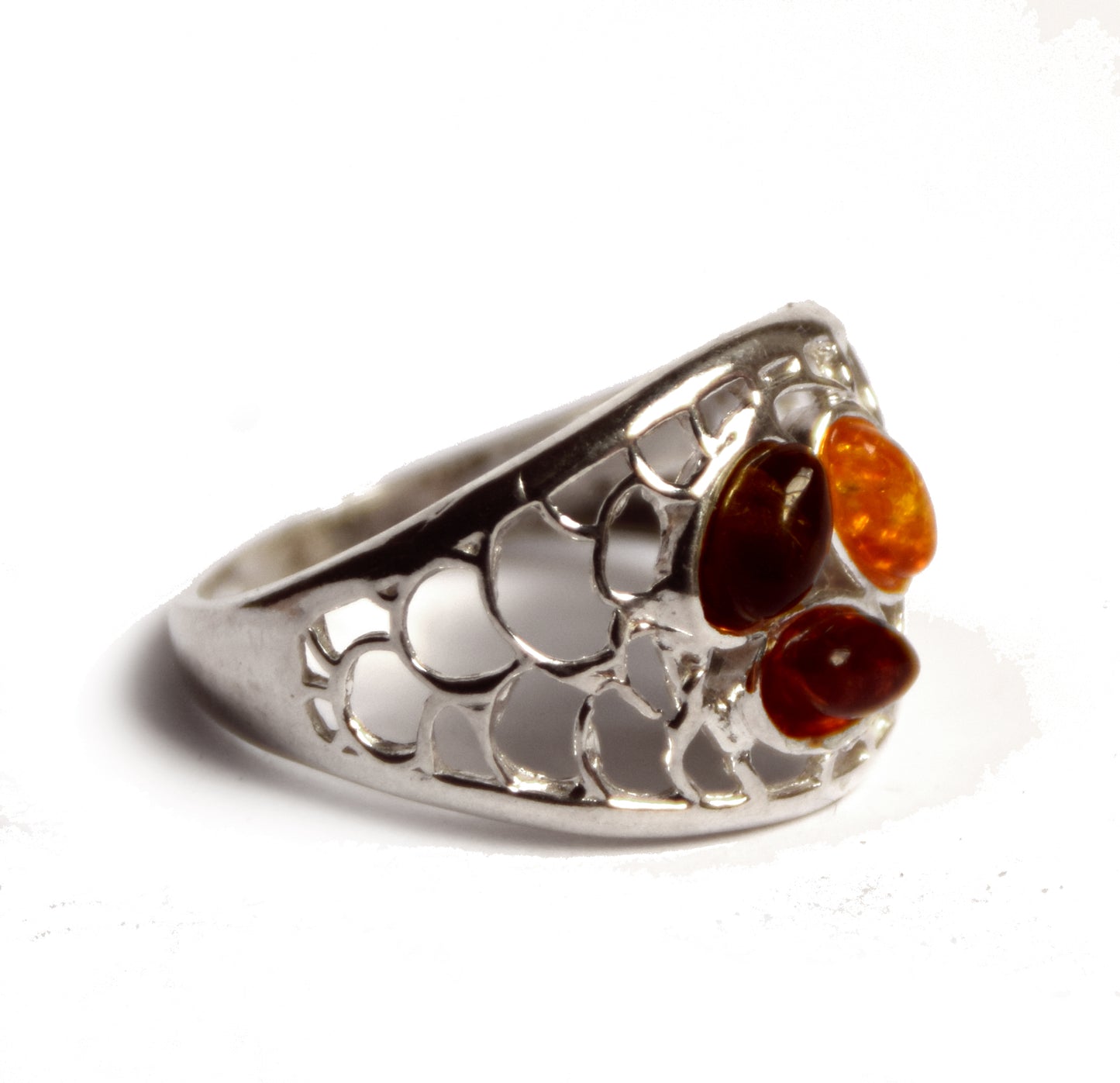 MJ Baltica, ring, natural Baltic amber, 925 silver, band, modern, BP017