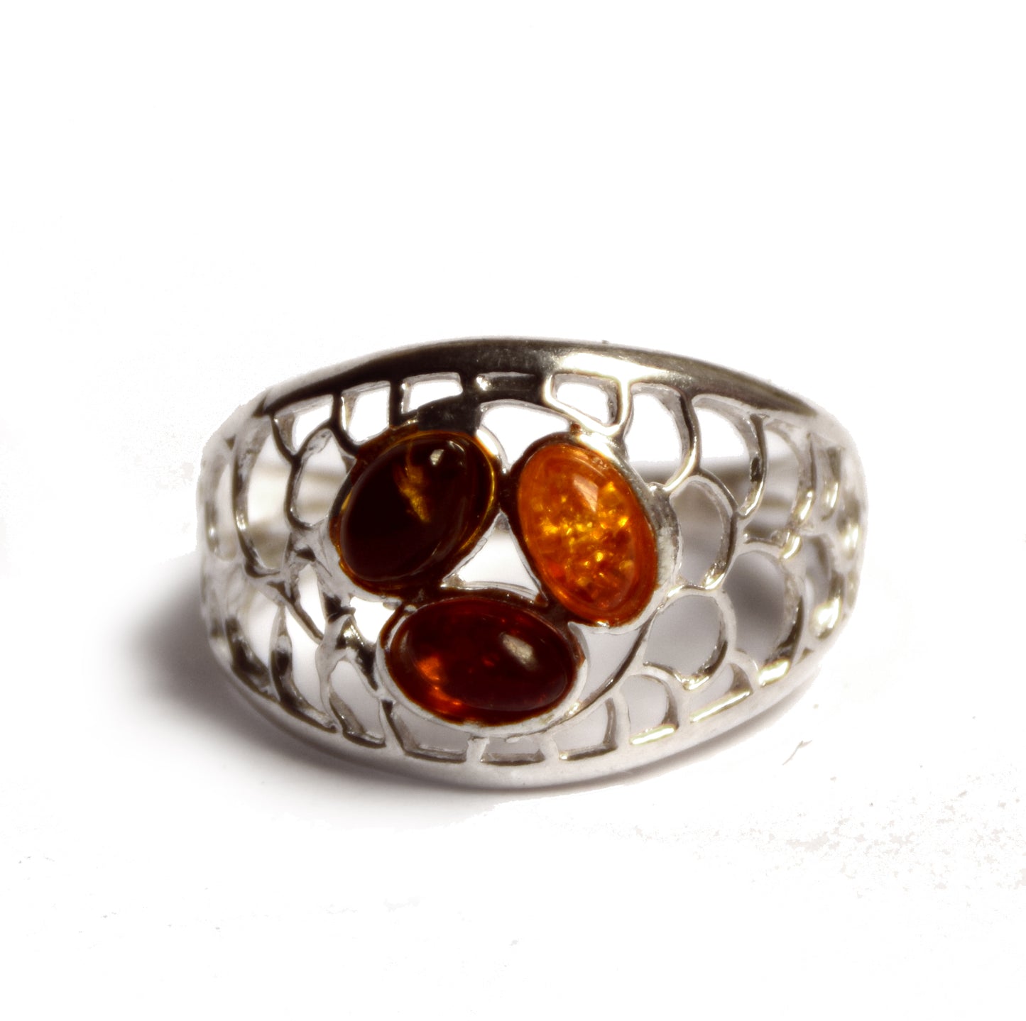 MJ Baltica, ring, natural Baltic amber, 925 silver, band, modern, BP017