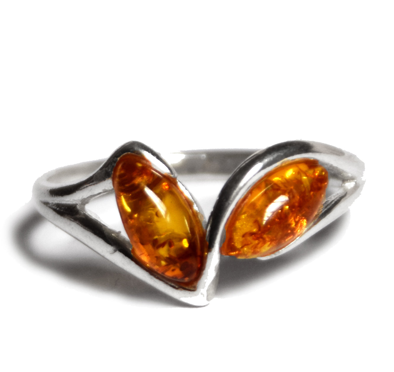 MJ Baltica, ring, natural Baltic amber, 925 silver, band, handcrafted, modern, BP021a