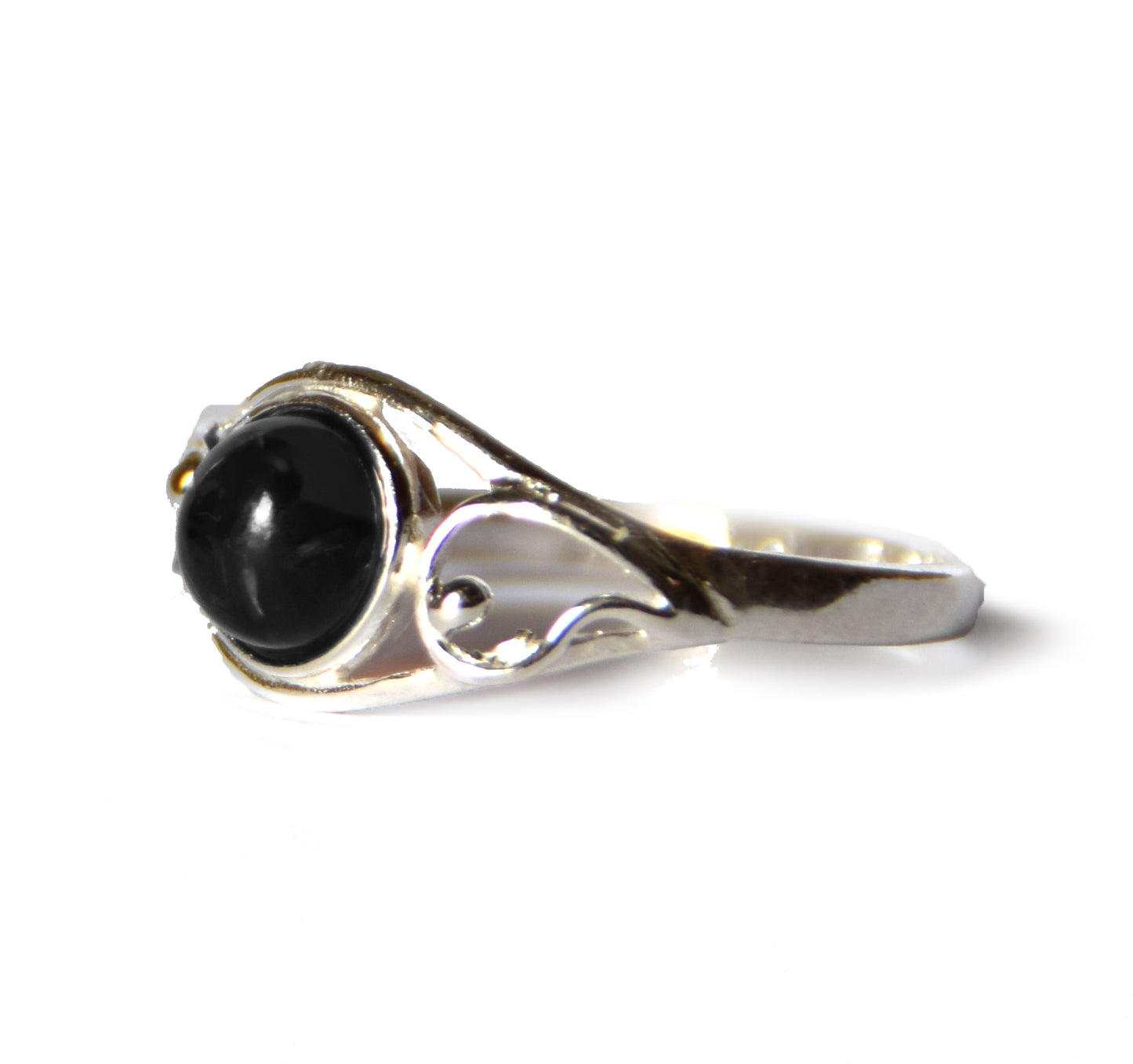 MJ Baltica, ring, natural Baltic Amber, 925 Silver, handcrafted, oval, luminous, delicate, BP121