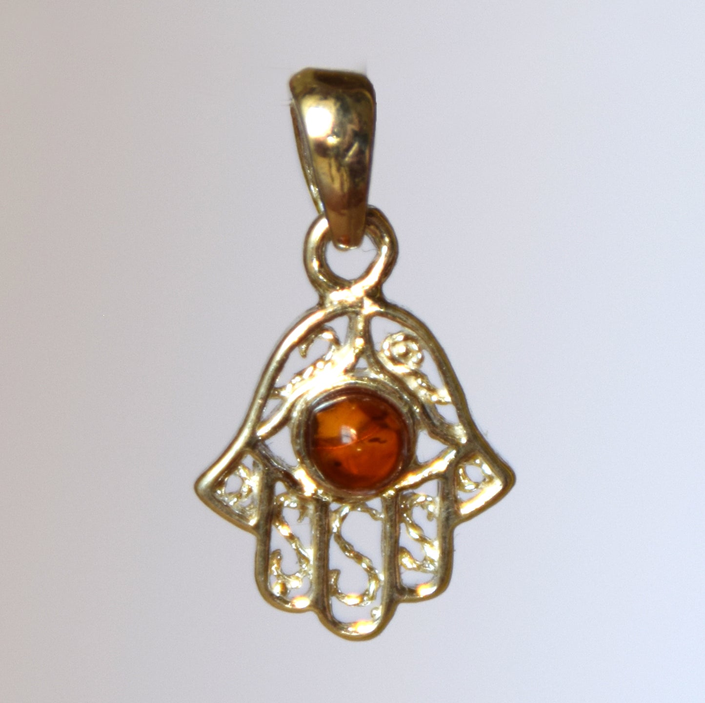 MJ Baltica, pendant, natural Baltic amber, 925 silver, hand of fatima, handcrafted, sweet, BW139