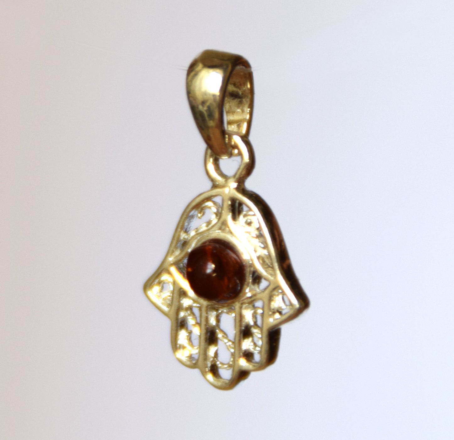 MJ Baltica, pendant, natural Baltic amber, 925 silver, hand of fatima, handcrafted, sweet, BW139