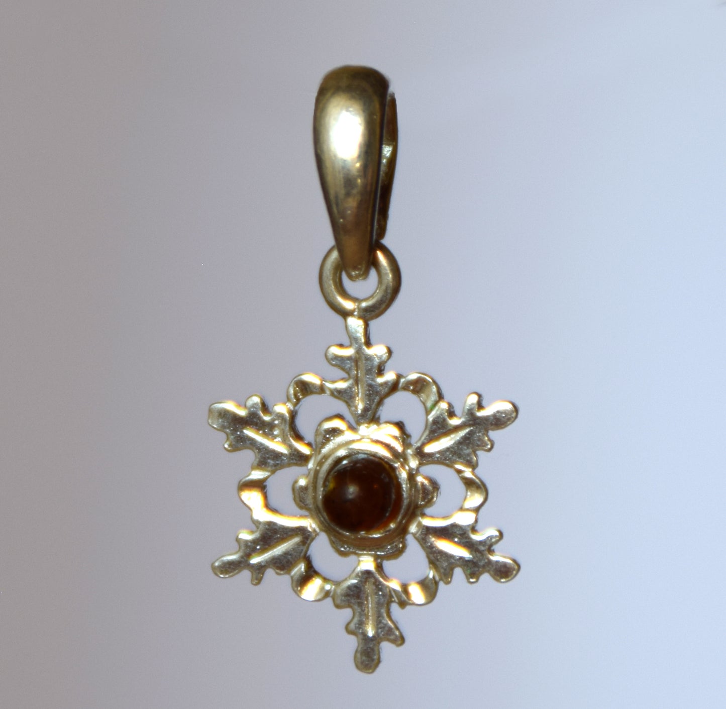 MJ Baltica, pendant, natural Baltic amber, 925 silver, snowflake, handcrafted, delicate, BW142