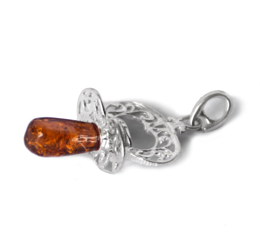 MJ Baltica, pendant, natural Baltic amber, 925 silver, pacifier, souvenir, gift, handcrafted, BW185