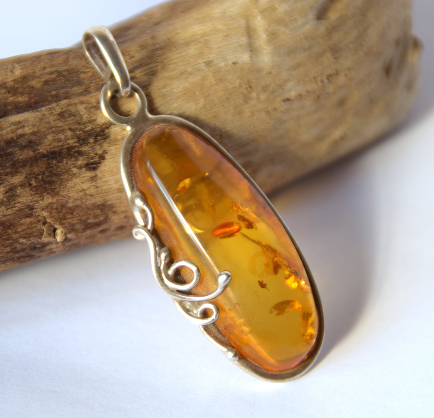 Copy of the MJ Baltica, pendant, natural Baltic amber, 925 silver, large, unique, handcrafted, BW201