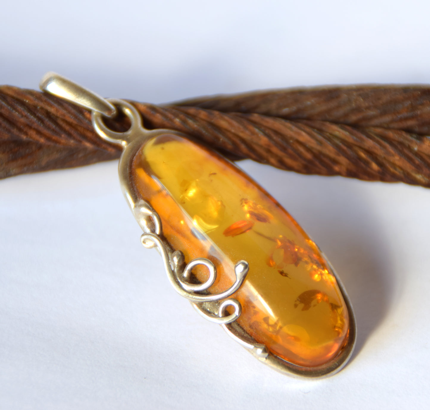 Copy of the MJ Baltica, pendant, natural Baltic amber, 925 silver, large, unique, handcrafted, BW201