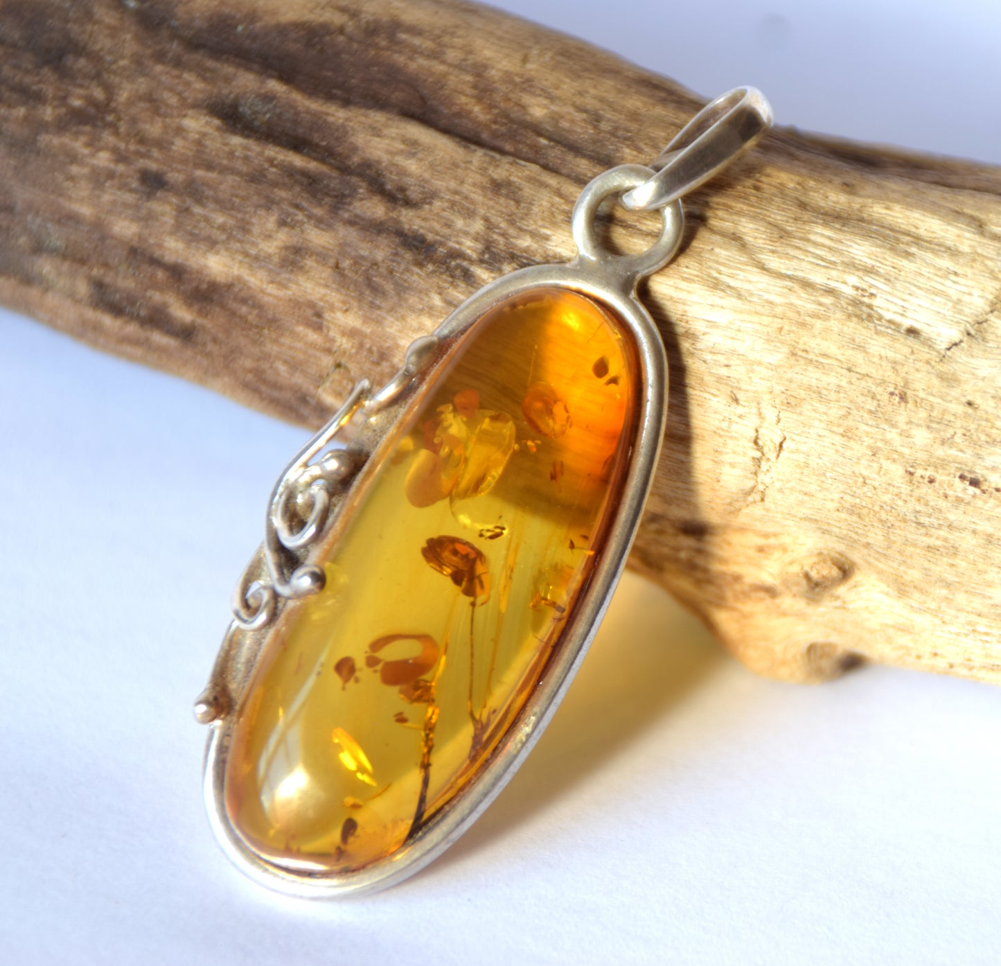 Copy of the MJ Baltica, pendant, natural Baltic amber, 925 silver, large, unique, handcrafted, BW201