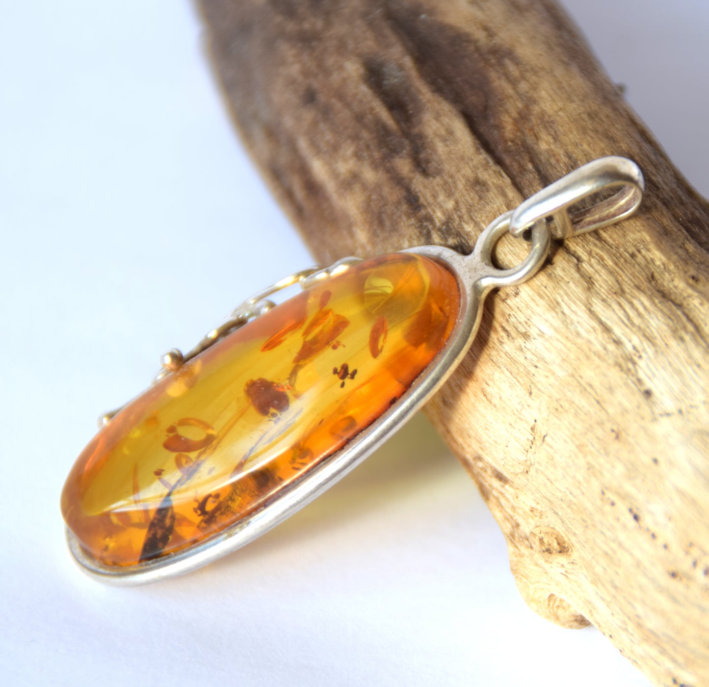 Copy of the MJ Baltica, pendant, natural Baltic amber, 925 silver, large, unique, handcrafted, BW201