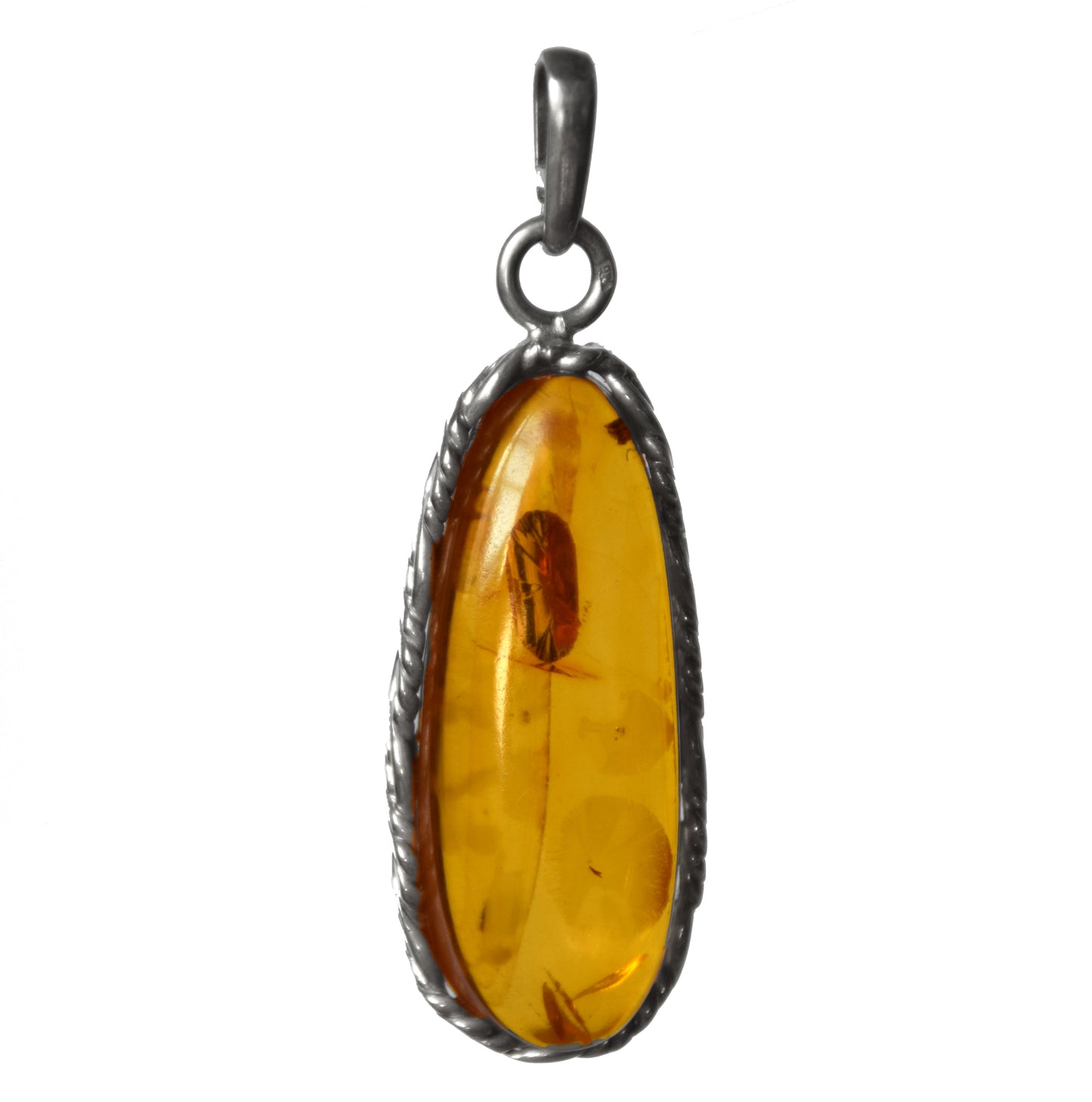 MJ Baltica, pendant, natural Baltic amber, 925 silver, large, unique, handcrafted, BW202