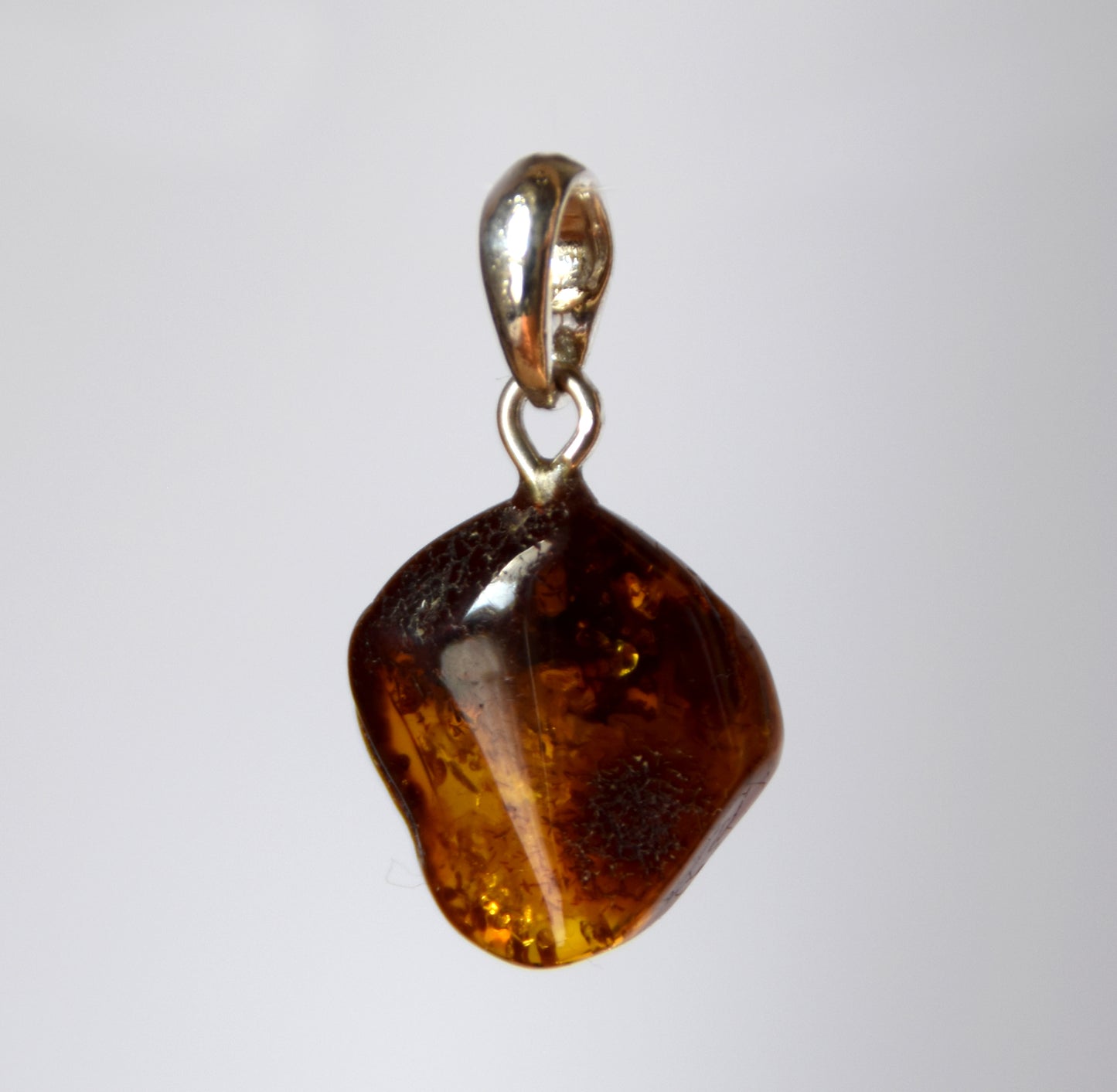 MJ Baltica, pendant, natural Baltic Amber, 925 Silver, unique, irregular, unisex, handcrafted, BW206