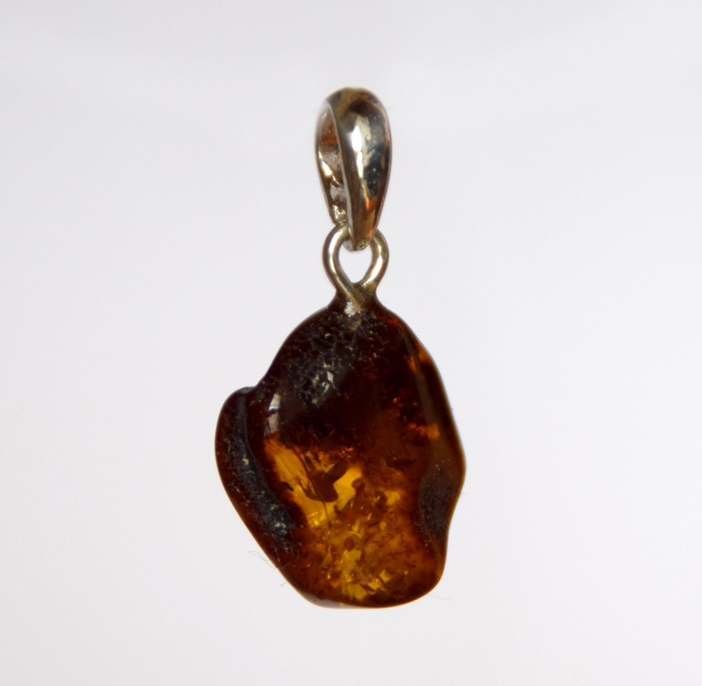 MJ Baltica, pendant, natural Baltic Amber, 925 Silver, unique, irregular, unisex, handcrafted, BW206