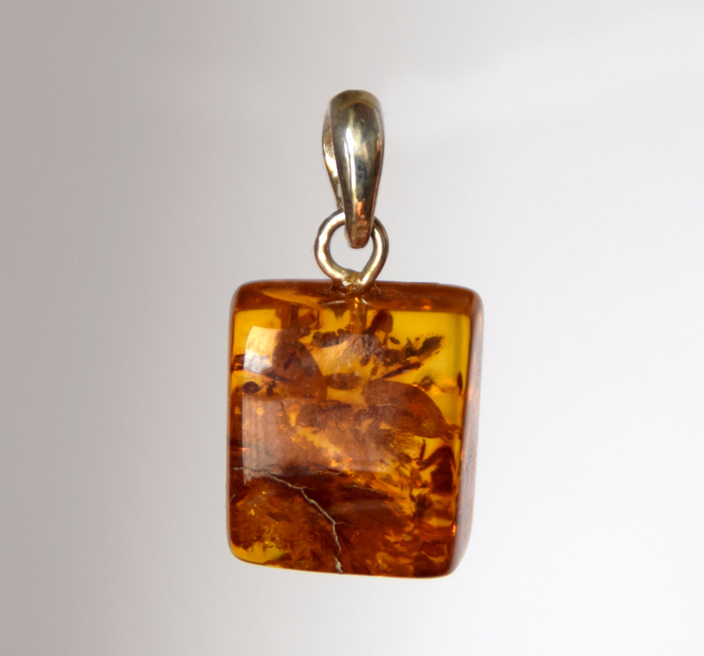 MJ Baltica, pendant, natural Baltic Amber, 925 Silver, unique, irregular, unisex, handcrafted, BW209