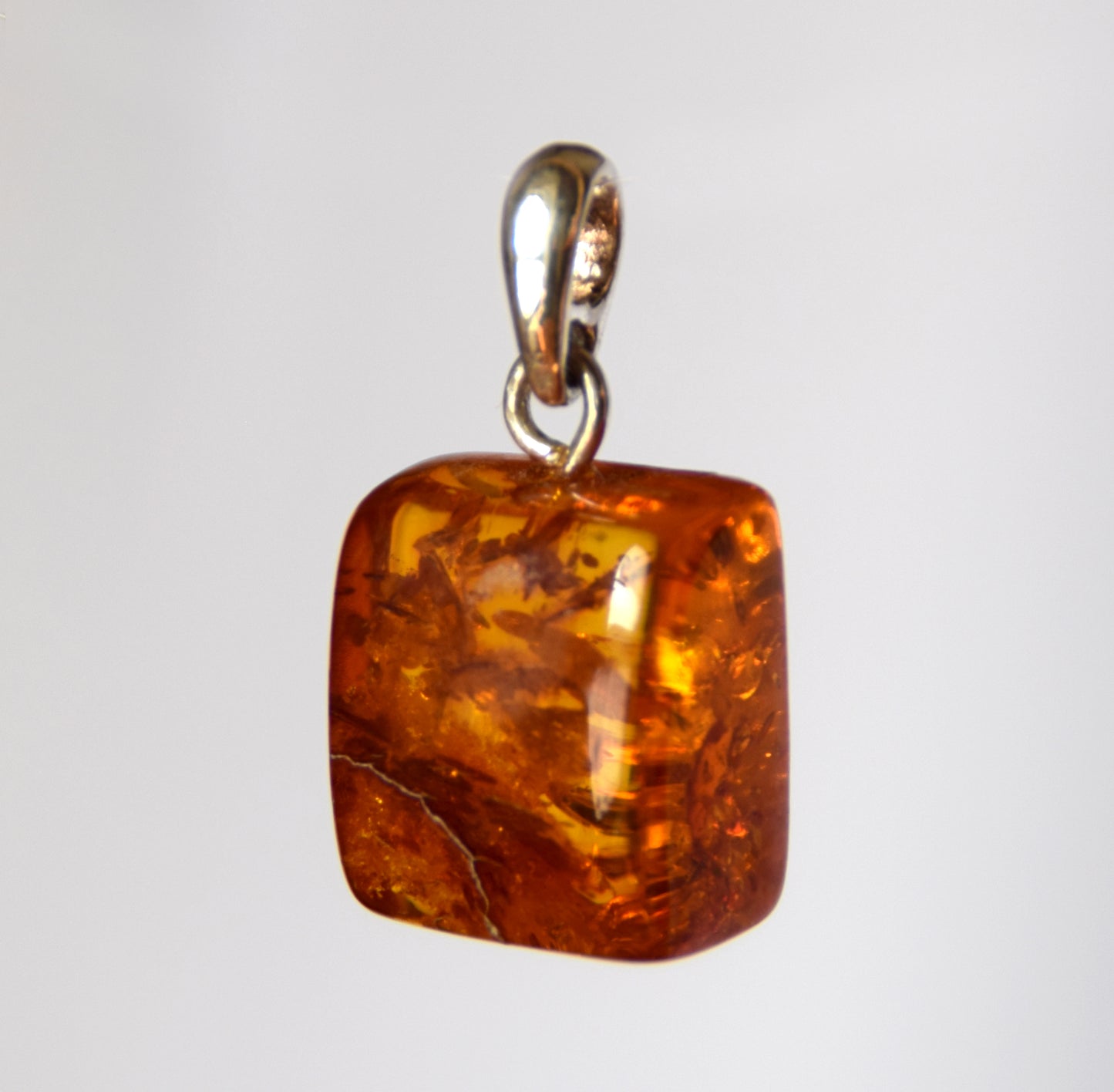 MJ Baltica, pendant, natural Baltic Amber, 925 Silver, unique, irregular, unisex, handcrafted, BW209