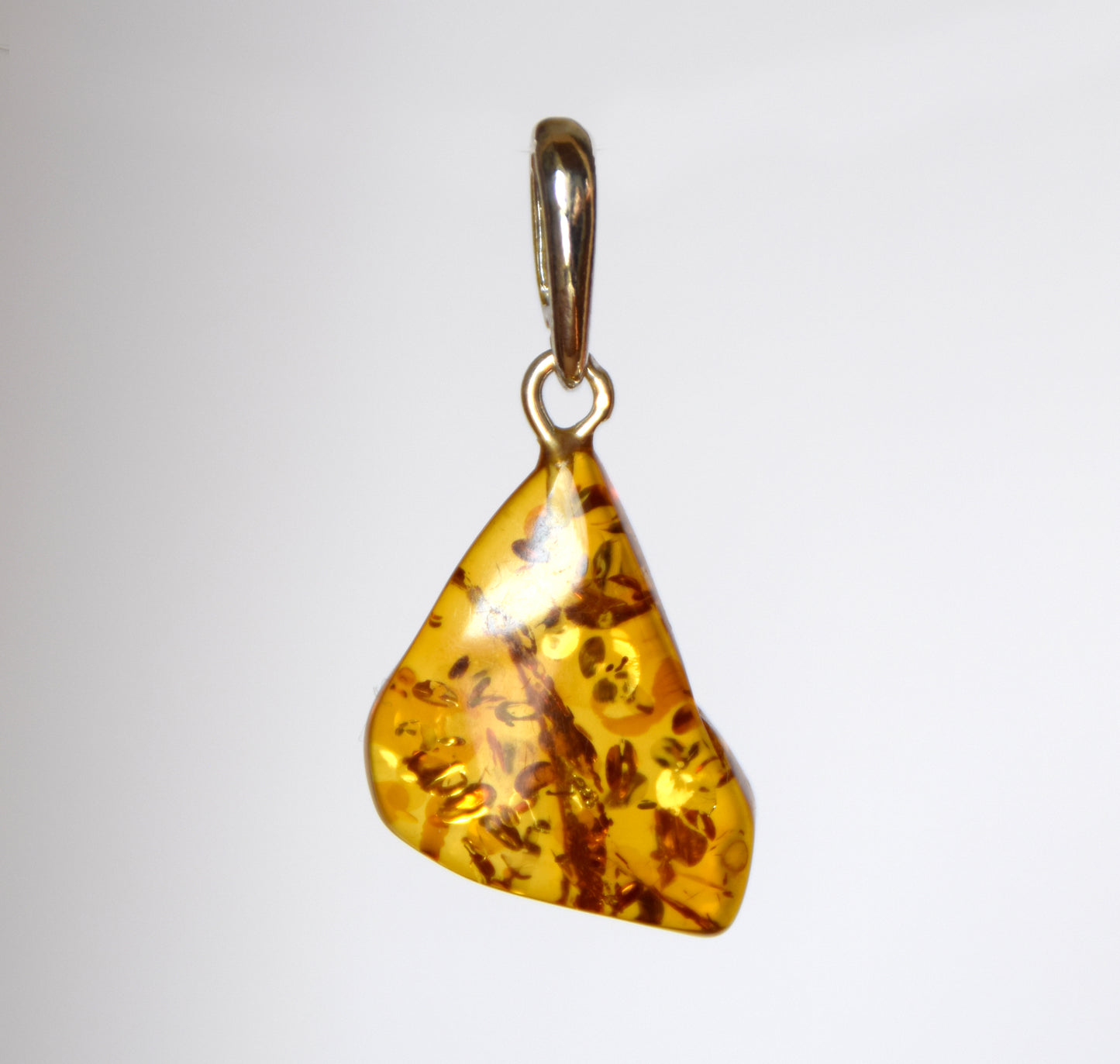 MJ Baltica, pendant, natural Baltic Amber, 925 Silver, unique, irregular, unisex, handcrafted, BW213