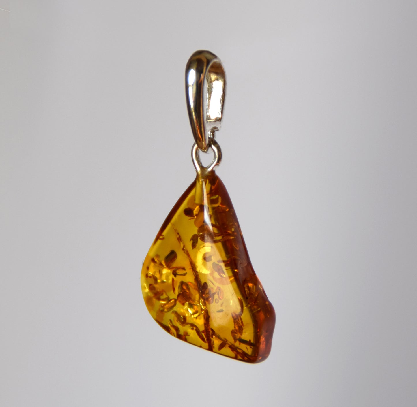 MJ Baltica, pendant, natural Baltic Amber, 925 Silver, unique, irregular, unisex, handcrafted, BW213