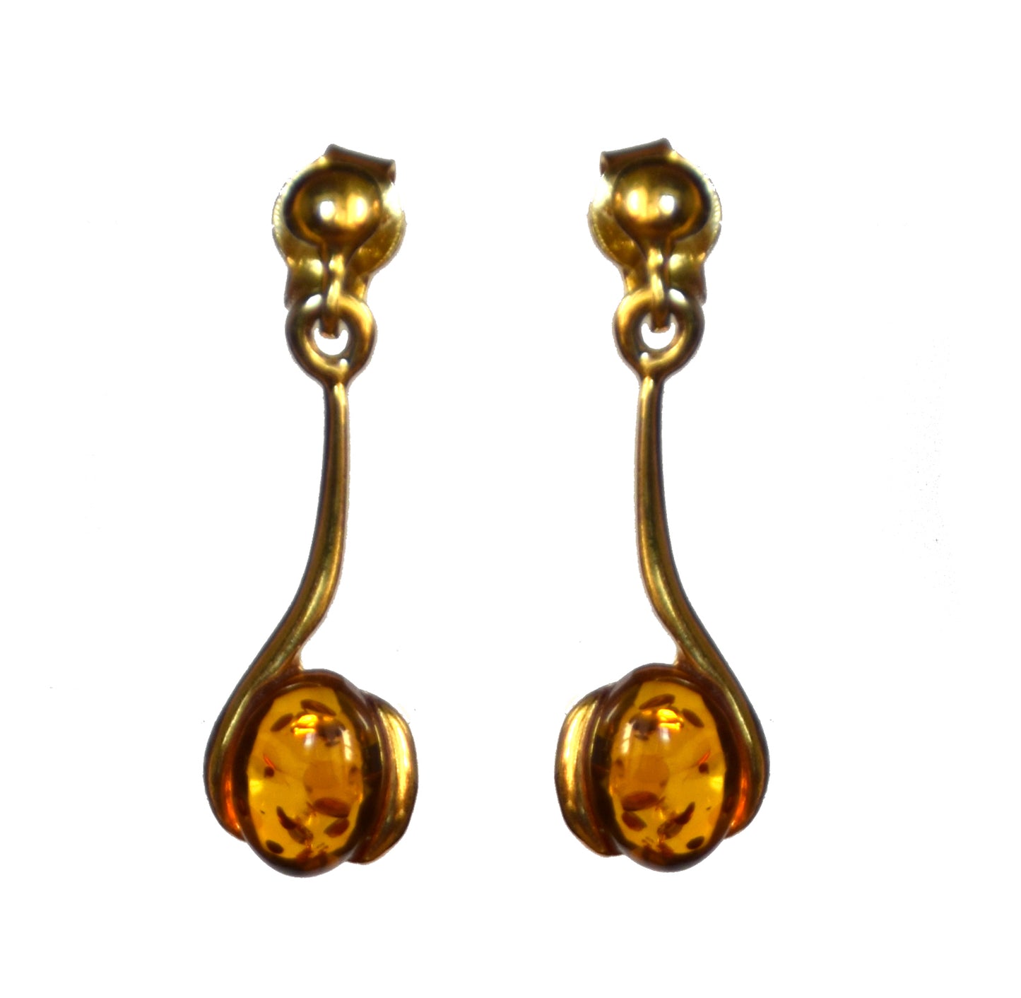 MJ Baltica, earrings, natural Baltic Amber, 925 Silver, 14k Gold plated, pendants, luminous, fine, BZK053