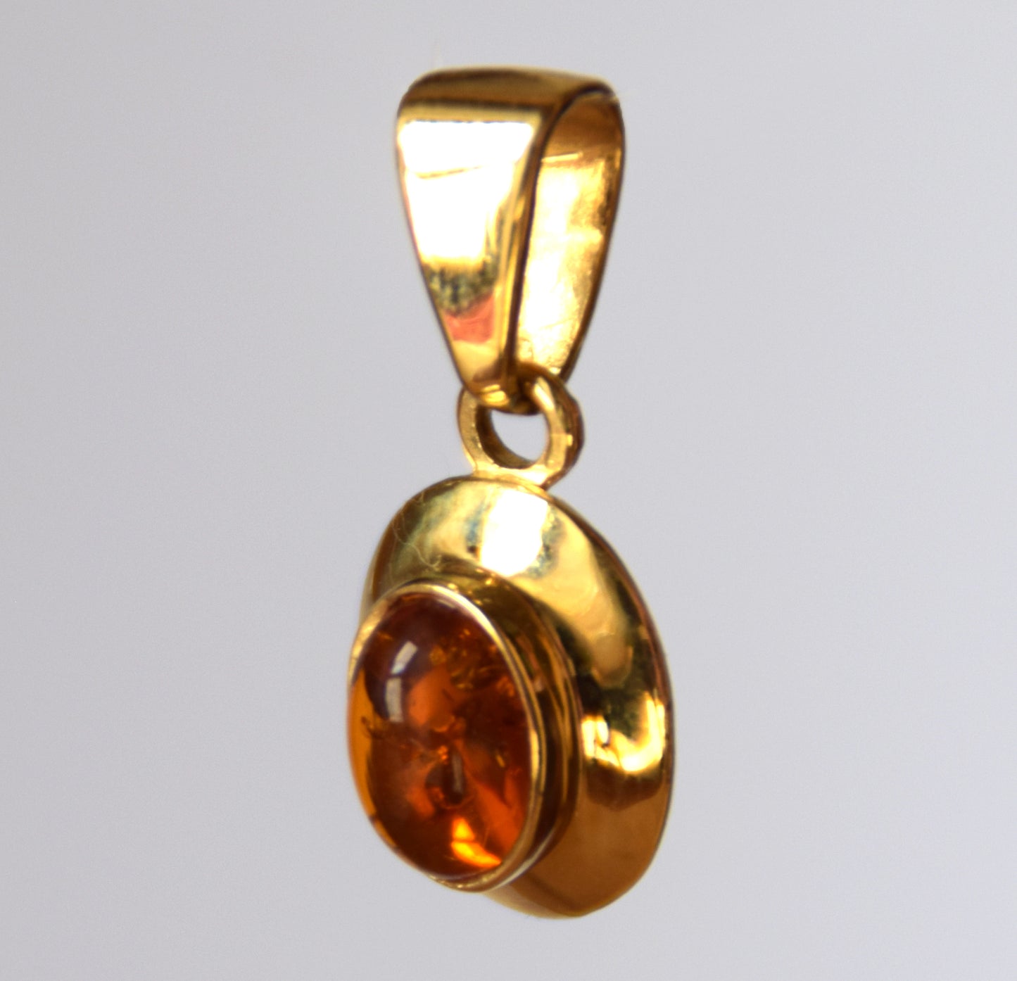 MJ Baltica, pendant, natural Baltic Amber, 925 Silver, 14k Gold Plated, beautiful, delicate, handcrafted BZW061