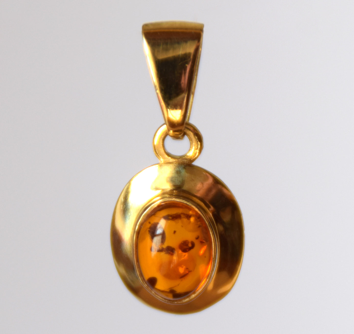 MJ Baltica, pendant, natural Baltic Amber, 925 Silver, 14k Gold Plated, beautiful, delicate, handcrafted BZW061