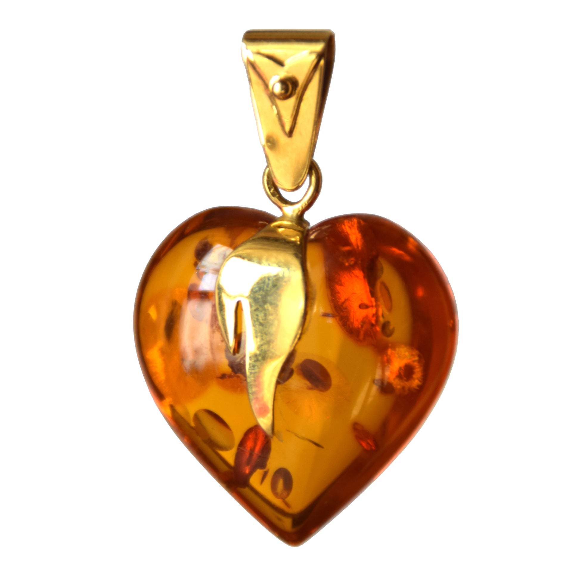 Gioielli Di Lusso Naturale Cuore Di Pietra Principale Ambra - Foto 4