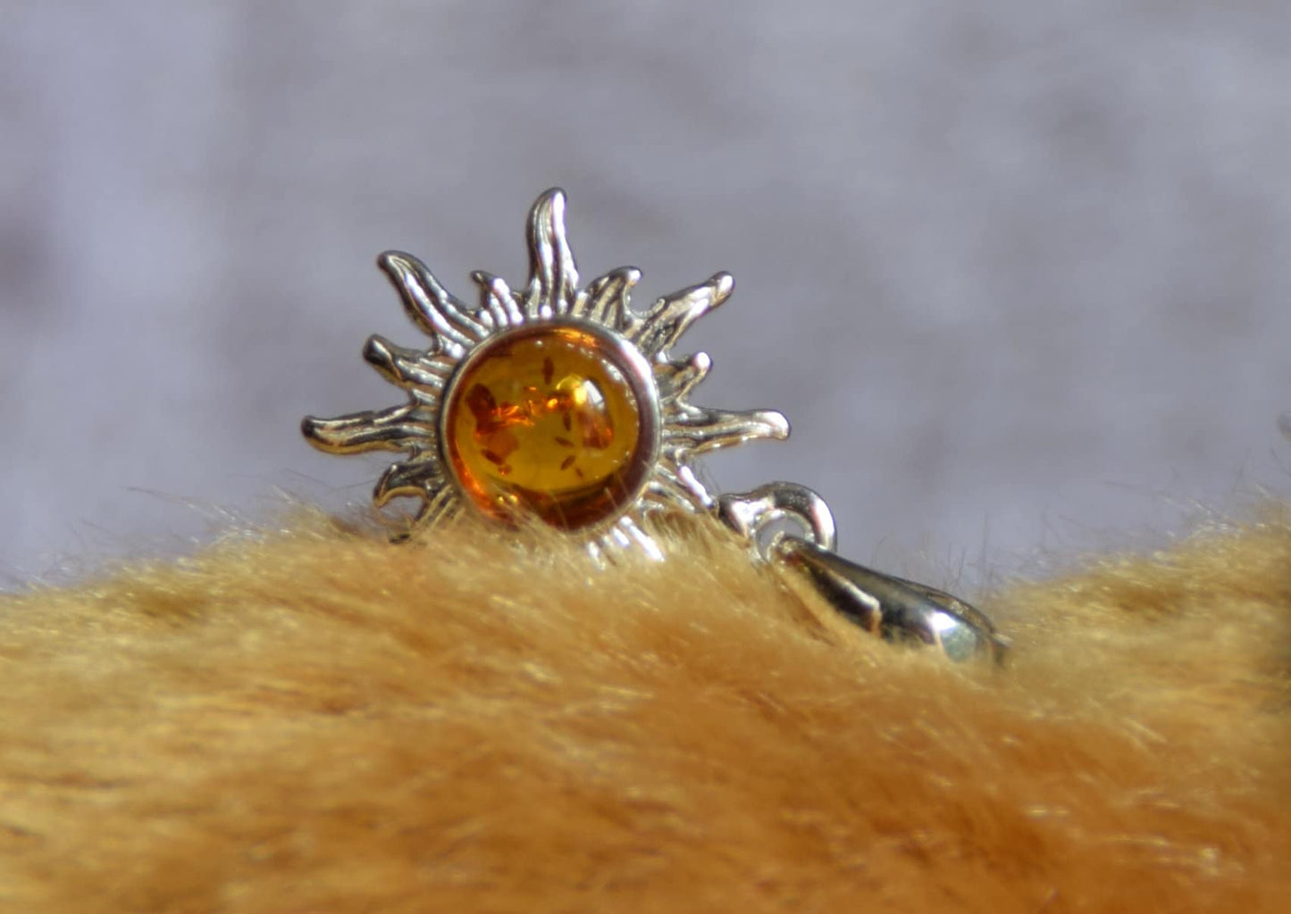 MJ Baltica, pendant, natural Baltic amber, 925 silver, sun BW026