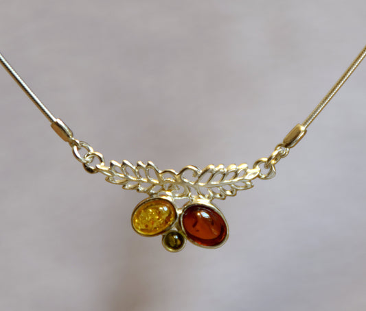 MJ Baltica, necklace, choker, natural Baltic amber, handcrafted 925 silver BKo005