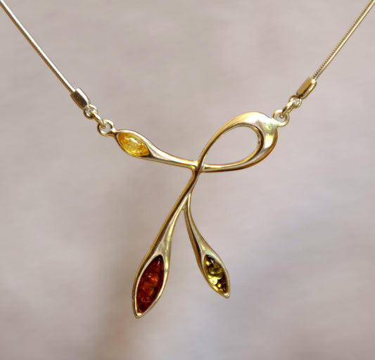 MJ Baltica necklace Natural Amber handcrafted 925 Silver BKo003