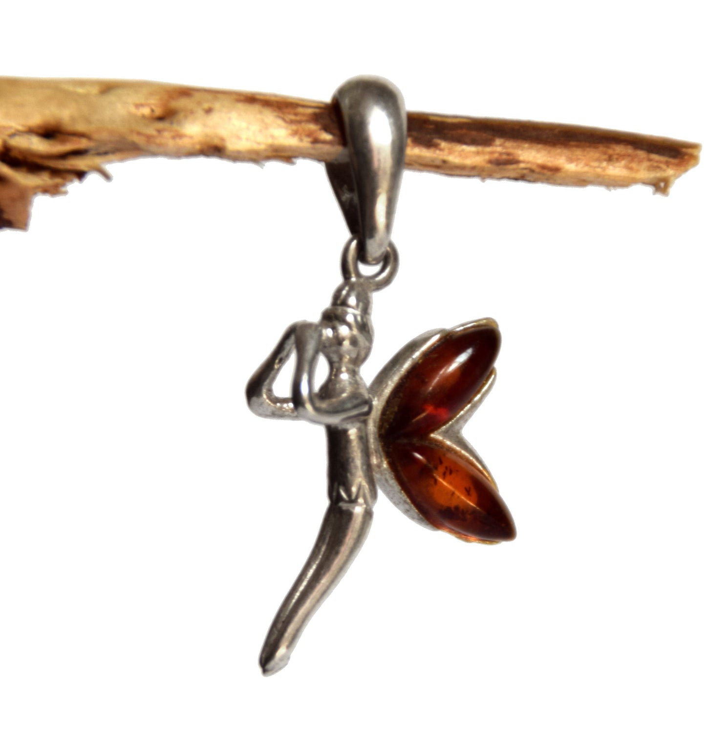 MJ Baltica, pendant, natural Baltic amber, 925 silver, fairy, fairy, delicate, BW049