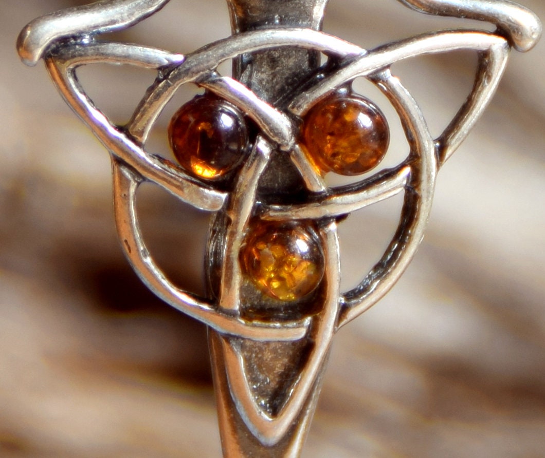 MJ Baltica, pendant, natural Baltic amber, 925 silver, celtic, cross, balance, BW050