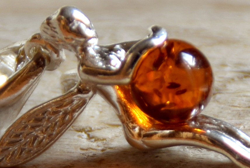 MJ Baltica, pendant, fairy, fairy, natural Baltic amber, 925 silver, handmade, BW048