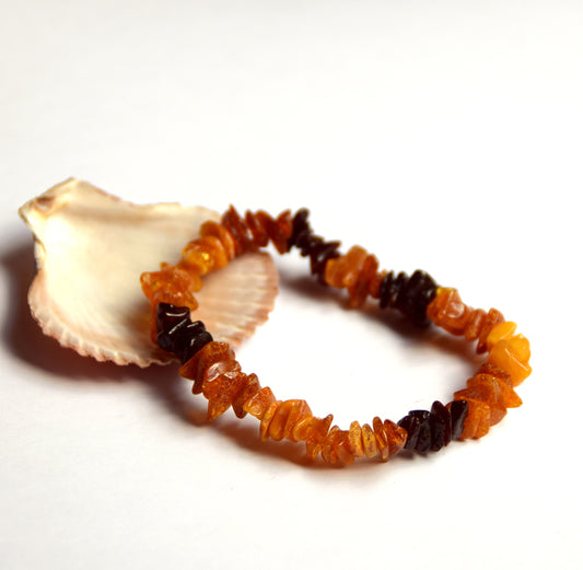 MJ Baltica, Bracelet, Natural Baltic Amber, mixed colors, healing, protective, anti-inflammatory, BBS001c