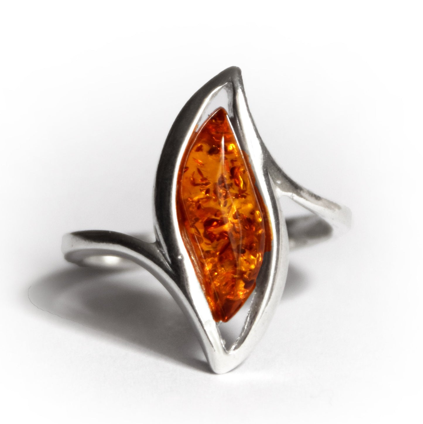 MJ Baltica, ring, natural Baltic amber, 925 silver, wave, BP060