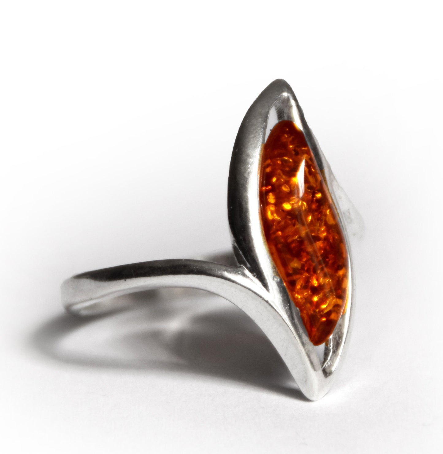 MJ Baltica, ring, natural Baltic amber, 925 silver, wave, BP060