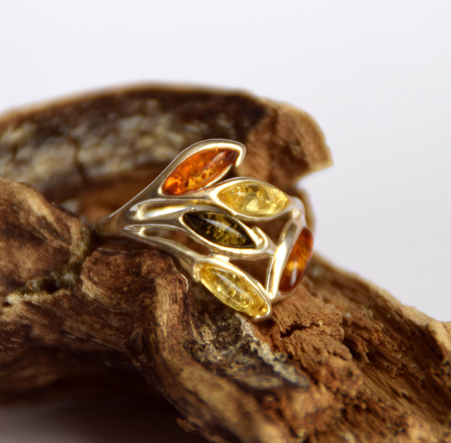 MJ Baltica, Baltic natural amber, 925 silver, multicolored, modern, BP061