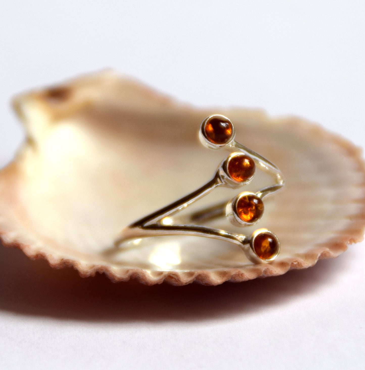 MJ Baltica, ring, natural Baltic amber, 925 silver, adjustable, BP055