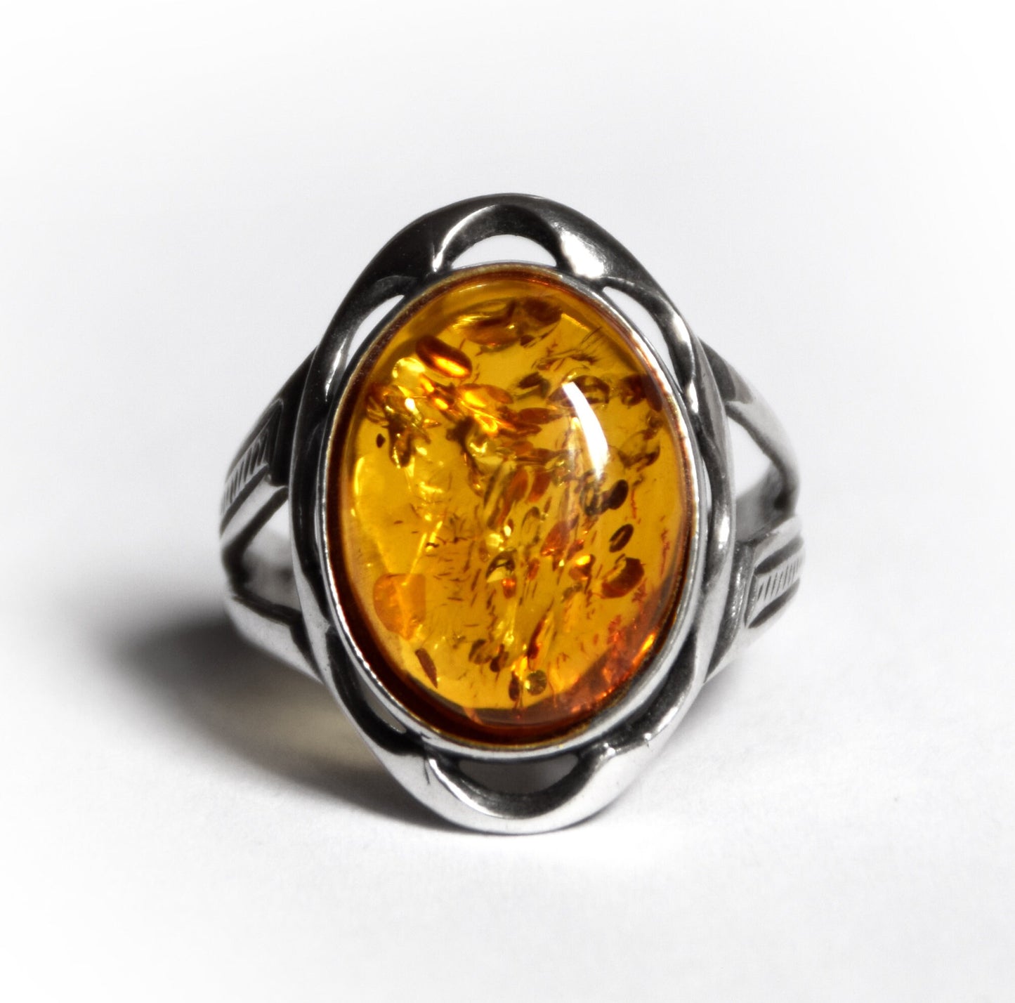 MJ Baltica, ring, natural Baltic amber, 925 silver, vintage, BP019