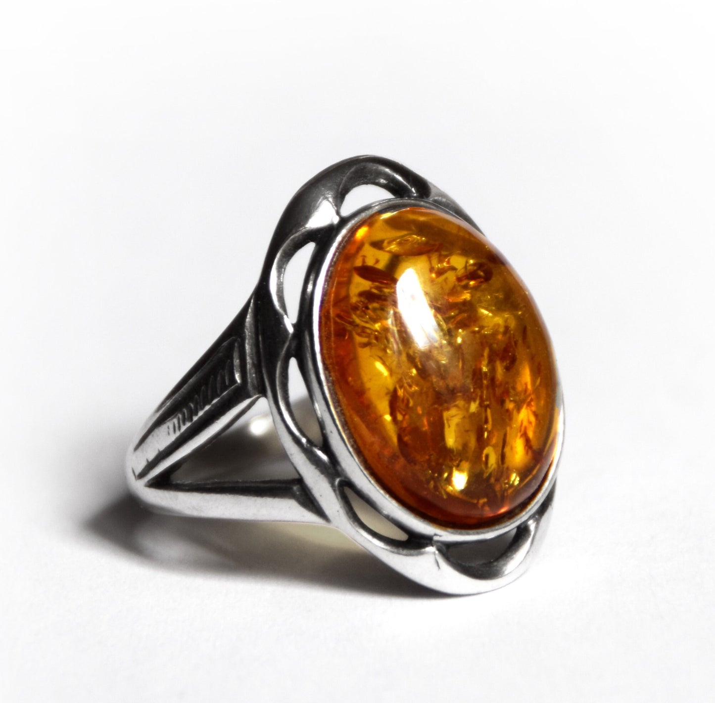 MJ Baltica, ring, natural Baltic amber, 925 silver, vintage, BP019