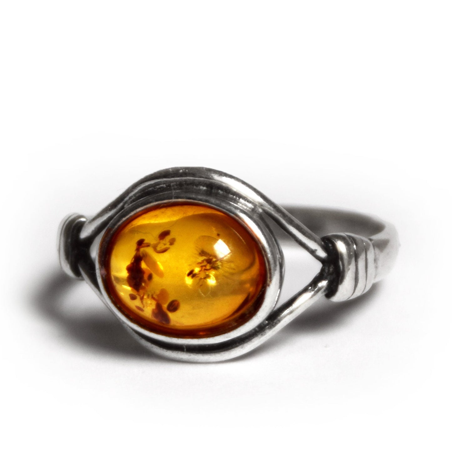 MJ Baltica, ring, natural Baltic amber, 925 silver, vintage style, band, BP022