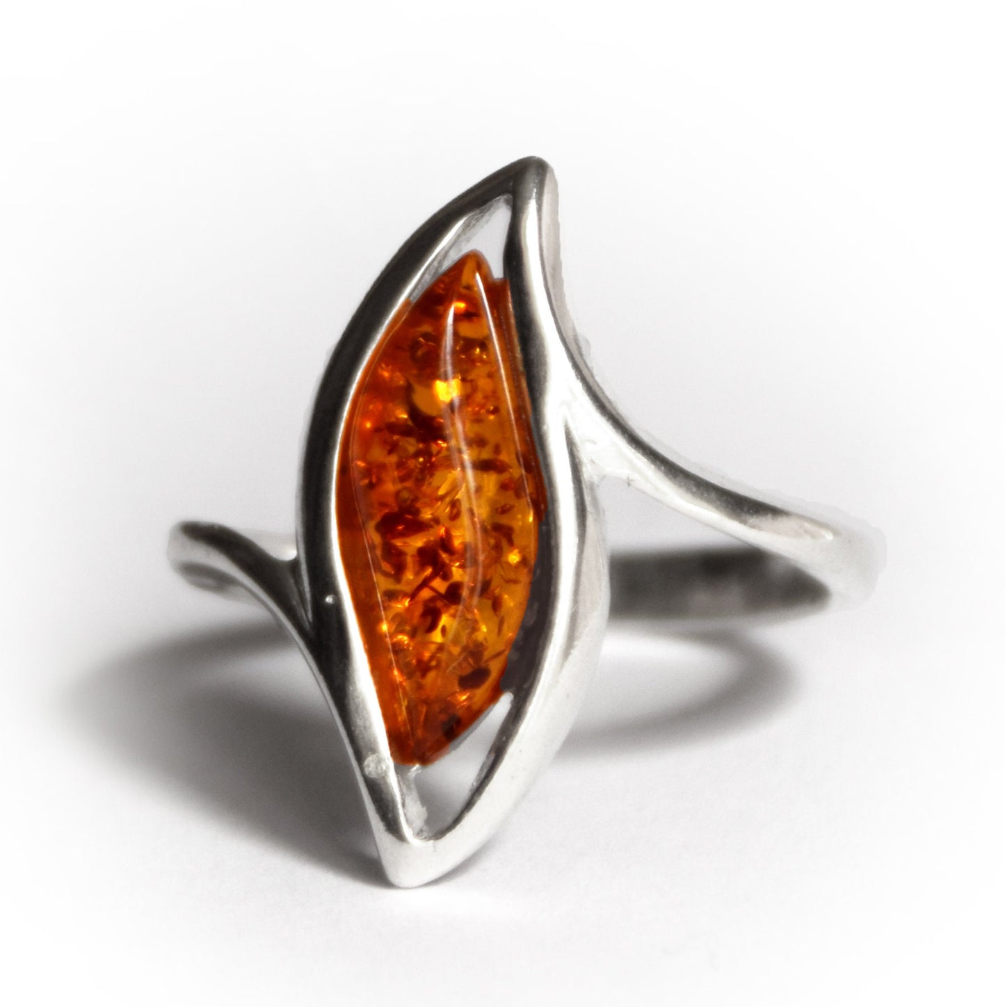 MJ Baltica, ring, natural Baltic amber, 925 silver, wave, BP060