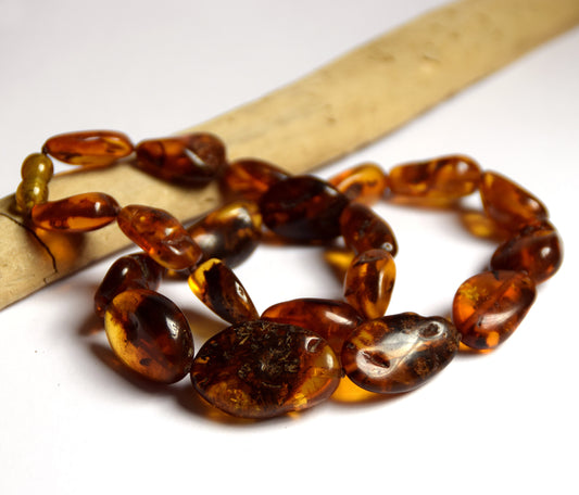 MJ Baltica, necklace, natural Baltic amber, large, raw, BKoBB021