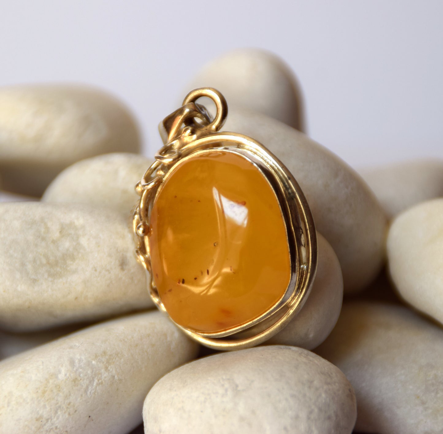 MJ Baltica, pendant, natural Baltic Amber, 925 Silver, Imperial Amber, unique, large, BW091