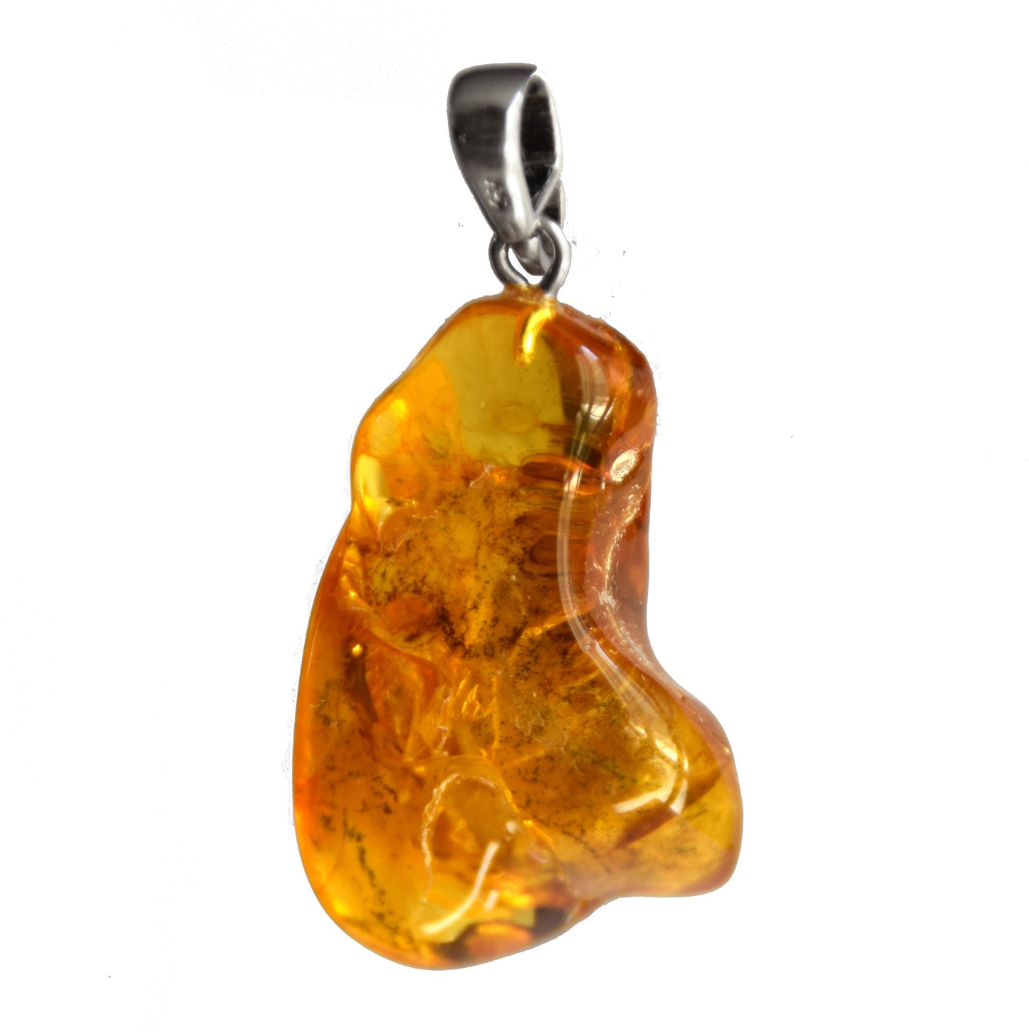 MJ Baltica, pendant, natural Baltic Amber, 925 Silver, inclusions, insects, prehistoric, ancient, BW105