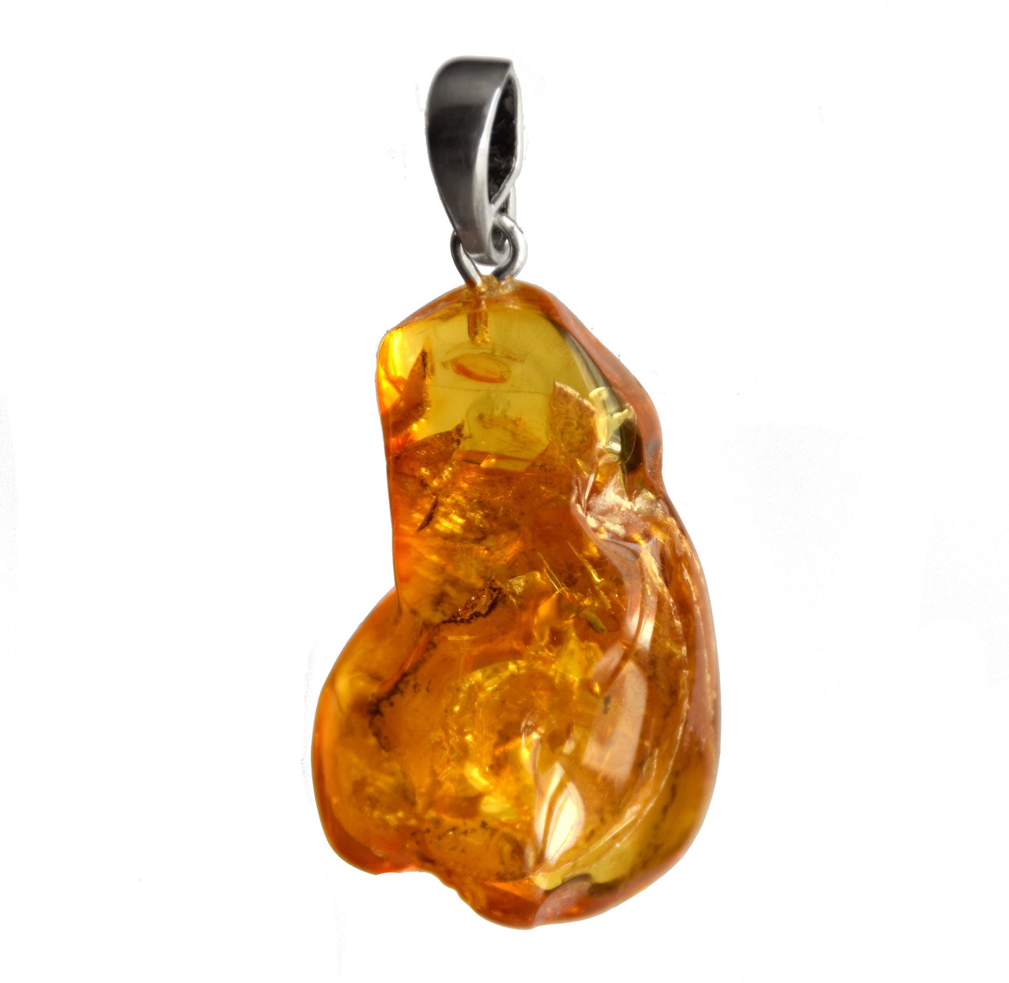 MJ Baltica, pendant, natural Baltic Amber, 925 Silver, inclusions, insects, prehistoric, ancient, BW105