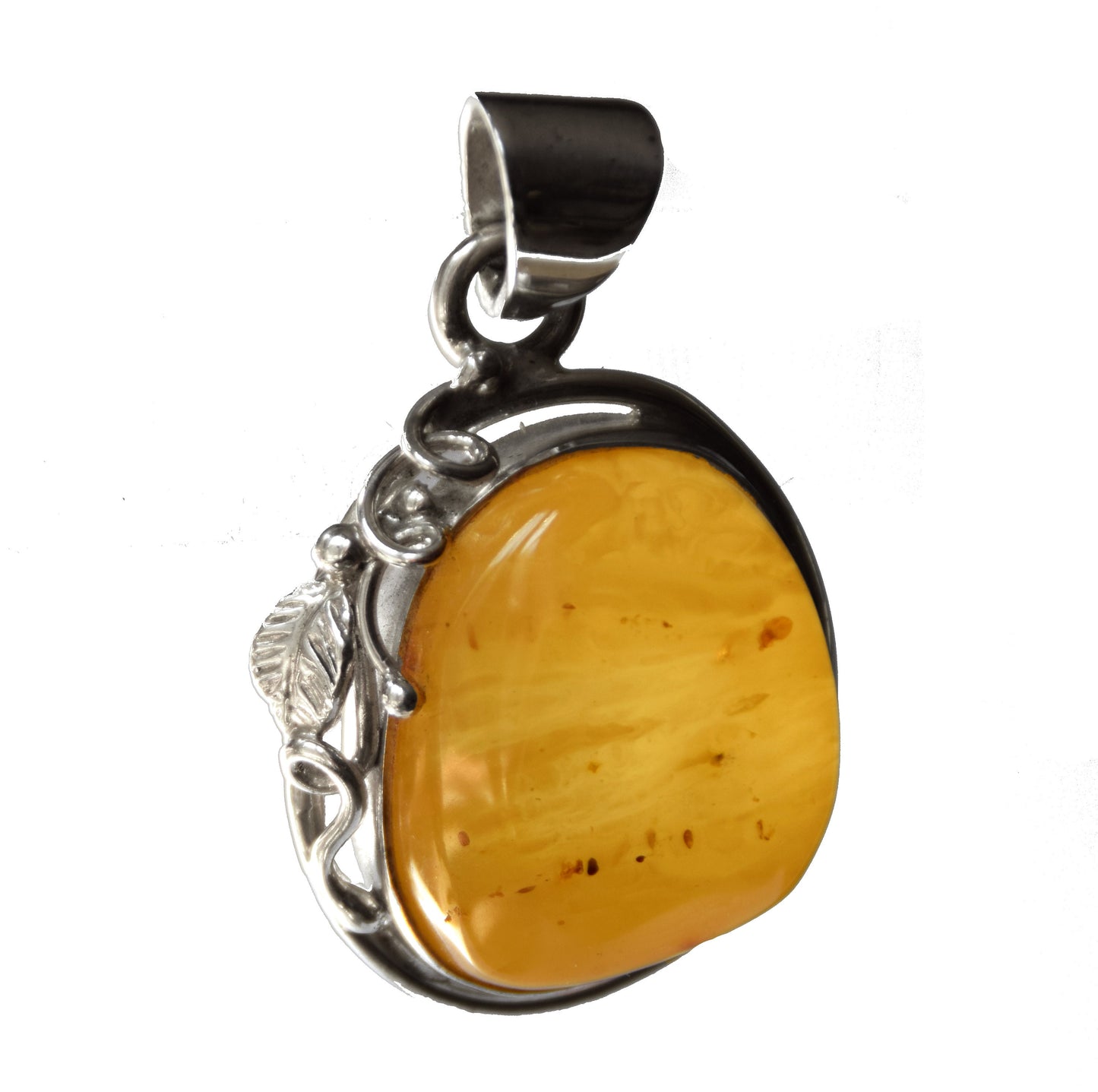 MJ Baltica, pendant, natural Baltic Amber, 925 Silver, Imperial Amber, unique, large, BW091