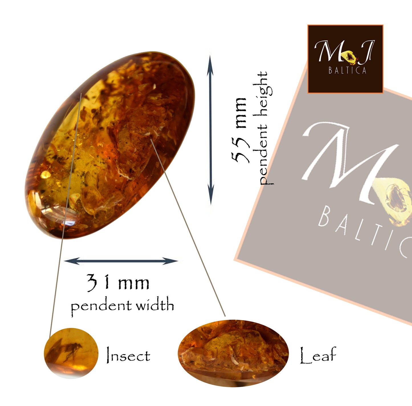 MJ Baltica, Natural Baltic Amber, with inclusions, insects, to be set, collectible, large, unique, beautiful BW095