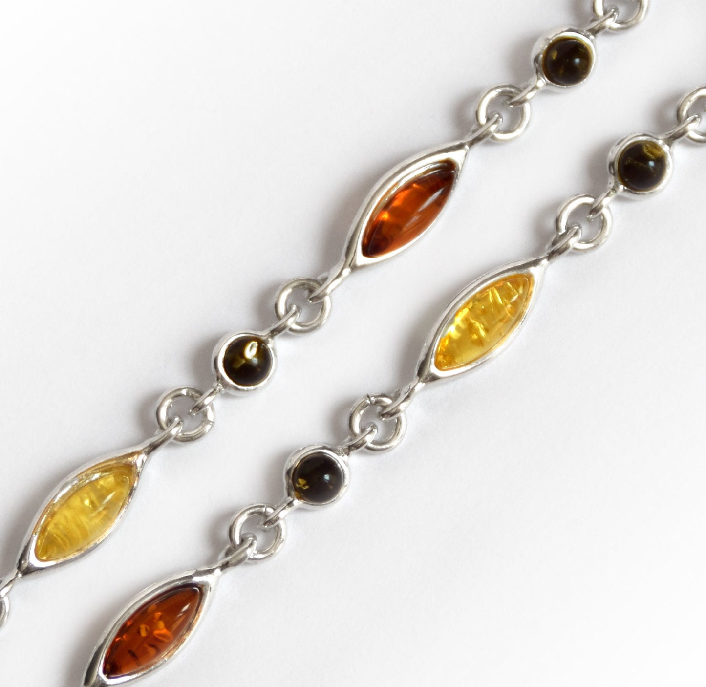 MJ Baltica, bracelet, natural Baltic amber, 925 silver, multi color, elegant, handcrafted, BB024