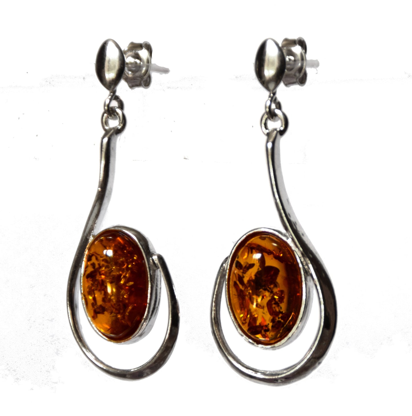 MJ Baltica, earrings, natural Baltic amber, 925 silver, elegant, long, feminine, BK060