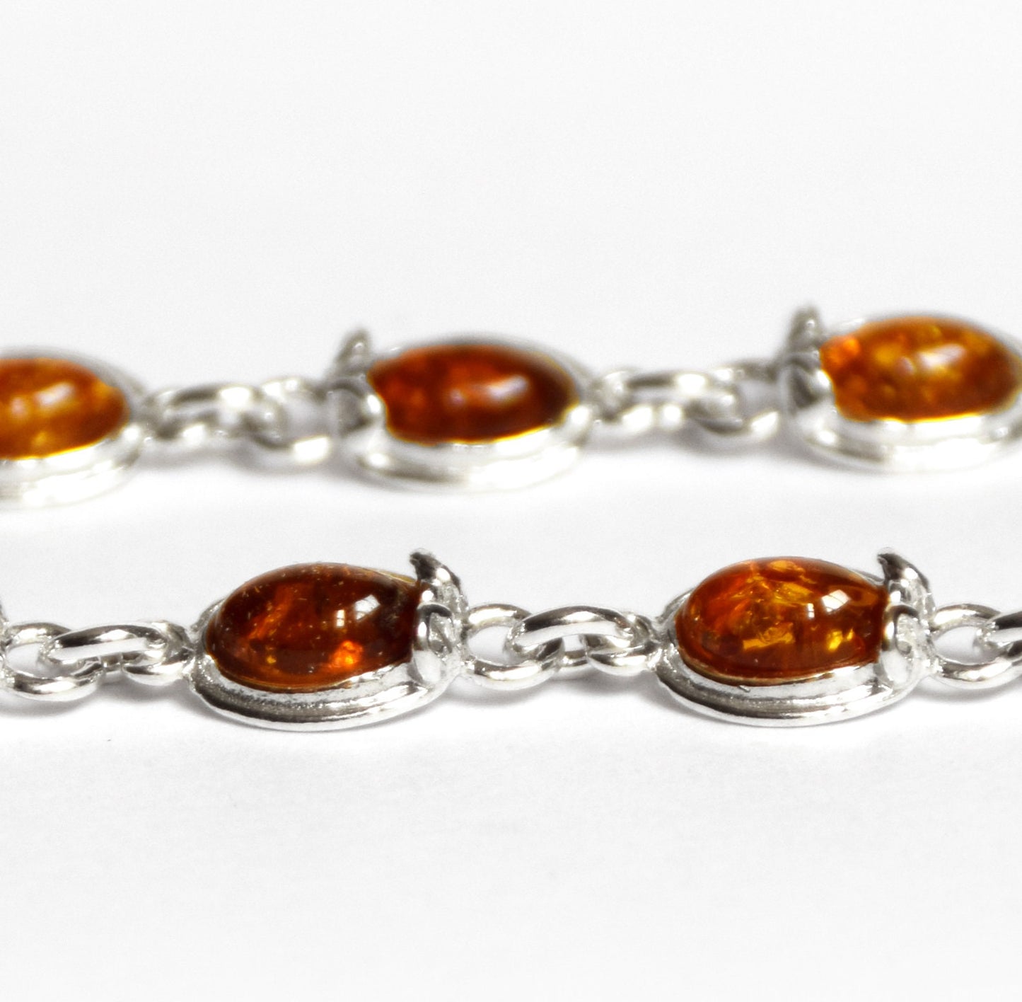 MJ Baltica, bracciale, Ambra naturale Baltica, Argento 925, vintage, cognac, BB026