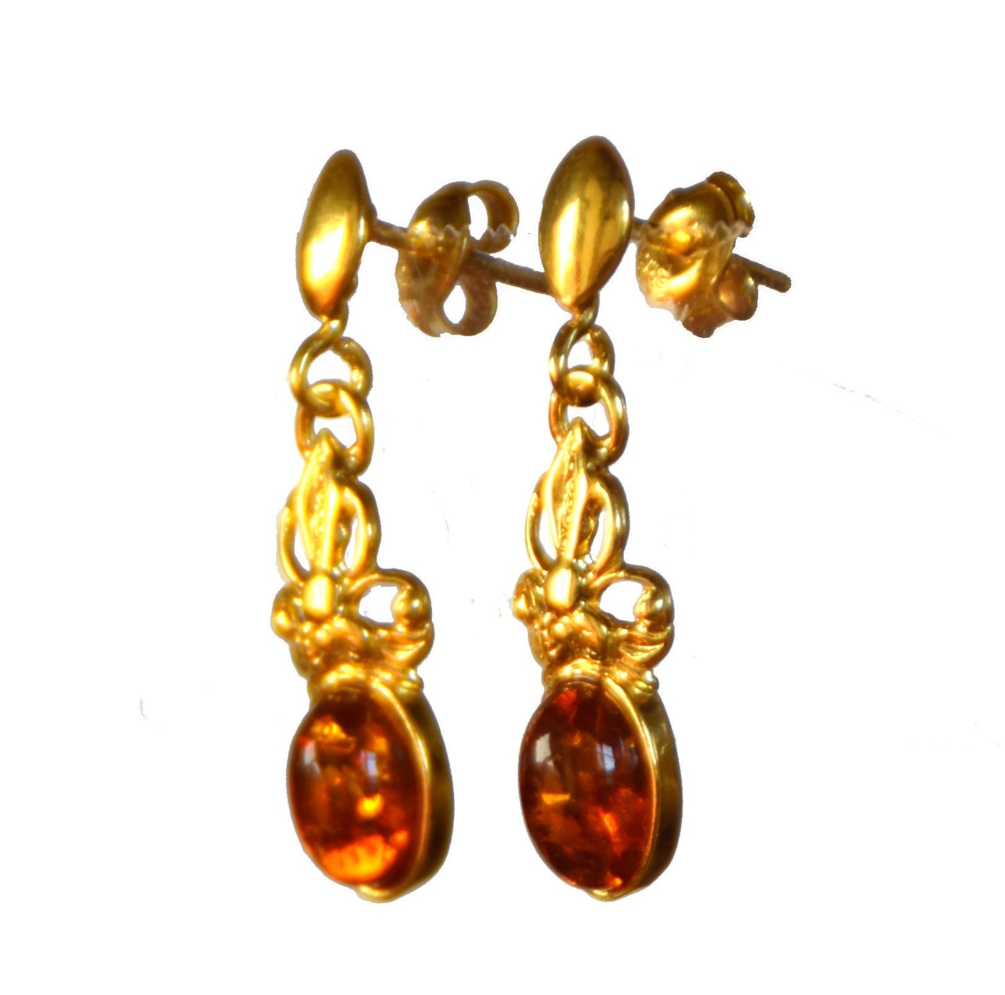 MJ Baltica, earrings, natural Baltic Amber, 925 Silver, 14k Gold plated, bow, sweet, handcrafted, BZK055