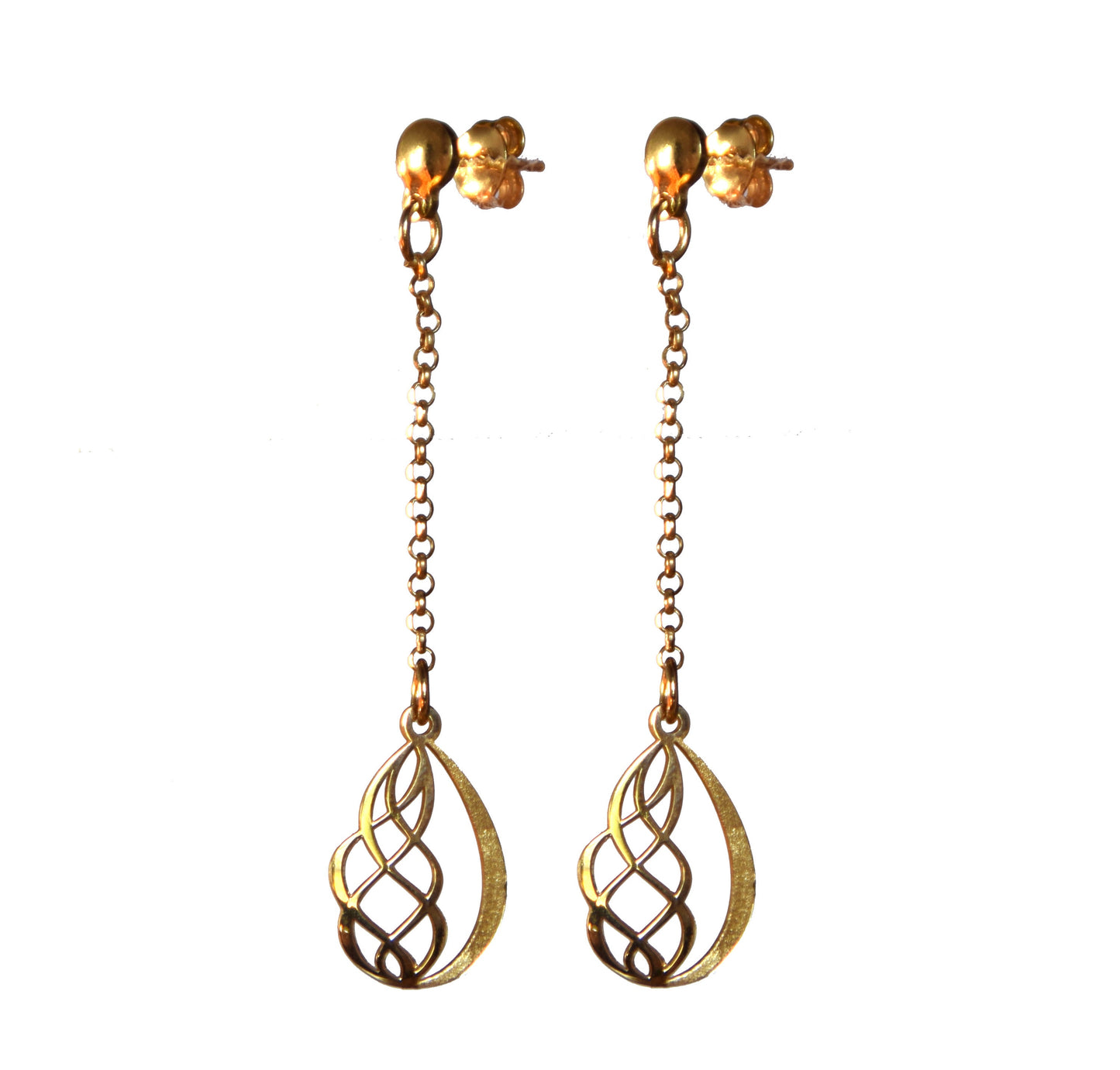 MJ Baltica, earrings, 925 Silver, 14 Gold plated, long, feminine, elegant SZK001