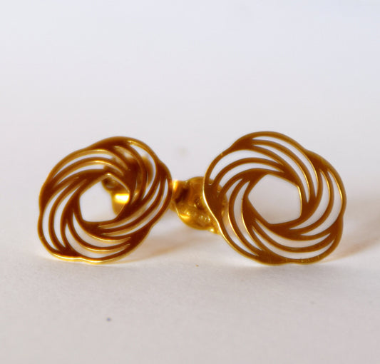 MJ Baltica, earrings, 925 Silver, 14k Gold plated, lobe, round, SZK007